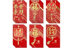Noveread 60 Pcs Chinese New Year Red Envelopes 2025 Snake Lunar New Year lucky Red Envelopes Red Money Pocket Hong Bao Lunar New Year Gifts for 2025 New Years Eve Party Supplies(Classic)