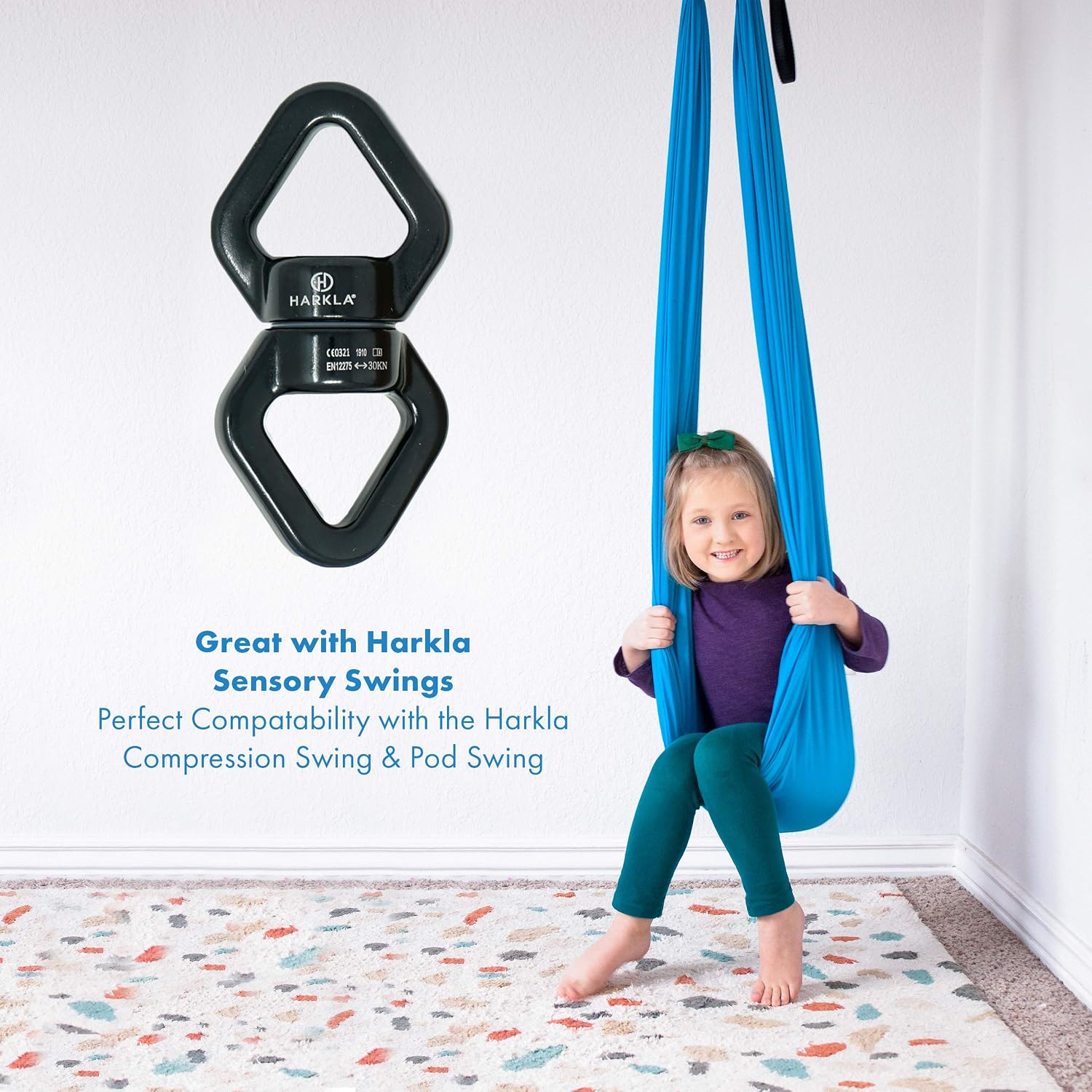 Harkla Swing Swivel (30 kN, 6,744 lbs Rated Breaking Point), Rotational Device for Swing or Aerial Rig - Image 3