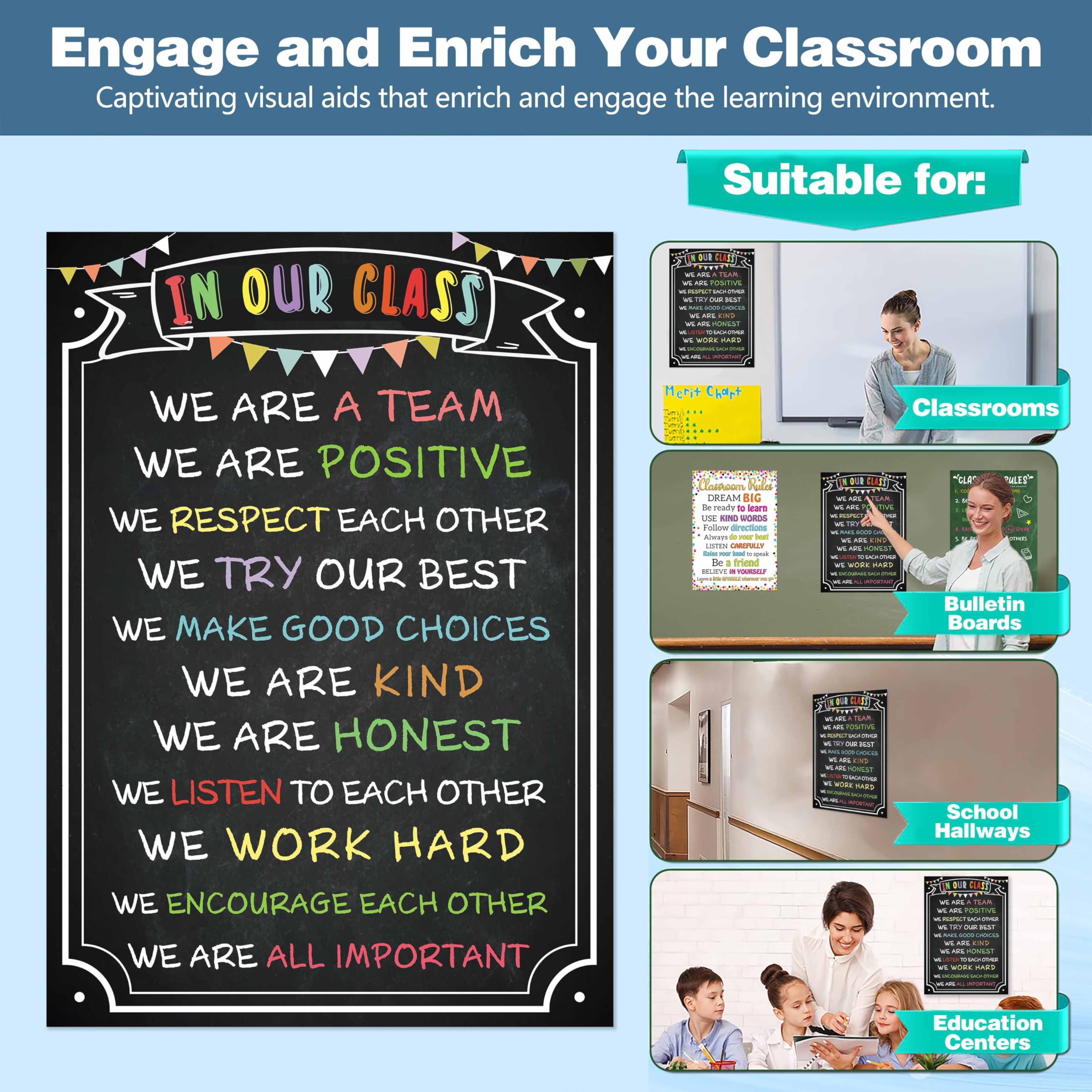 Sprachebenen Poster Für Klassenzimmer - Boho Design 29x42cm