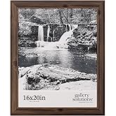 Gallery Solutions 16"x20" Walnut Picture Frame - Large Wall Photo, Artwork Holder - Stylish and Versatile Decor Solution - Single Picture Frame