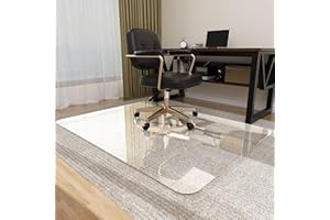 Furnbar Office Chair Mat for Carpet & Hardwood, Upgraded 45" x 60" Tempered Glass Chair Mat for Office Home, with 4 Anti-Slip Pads