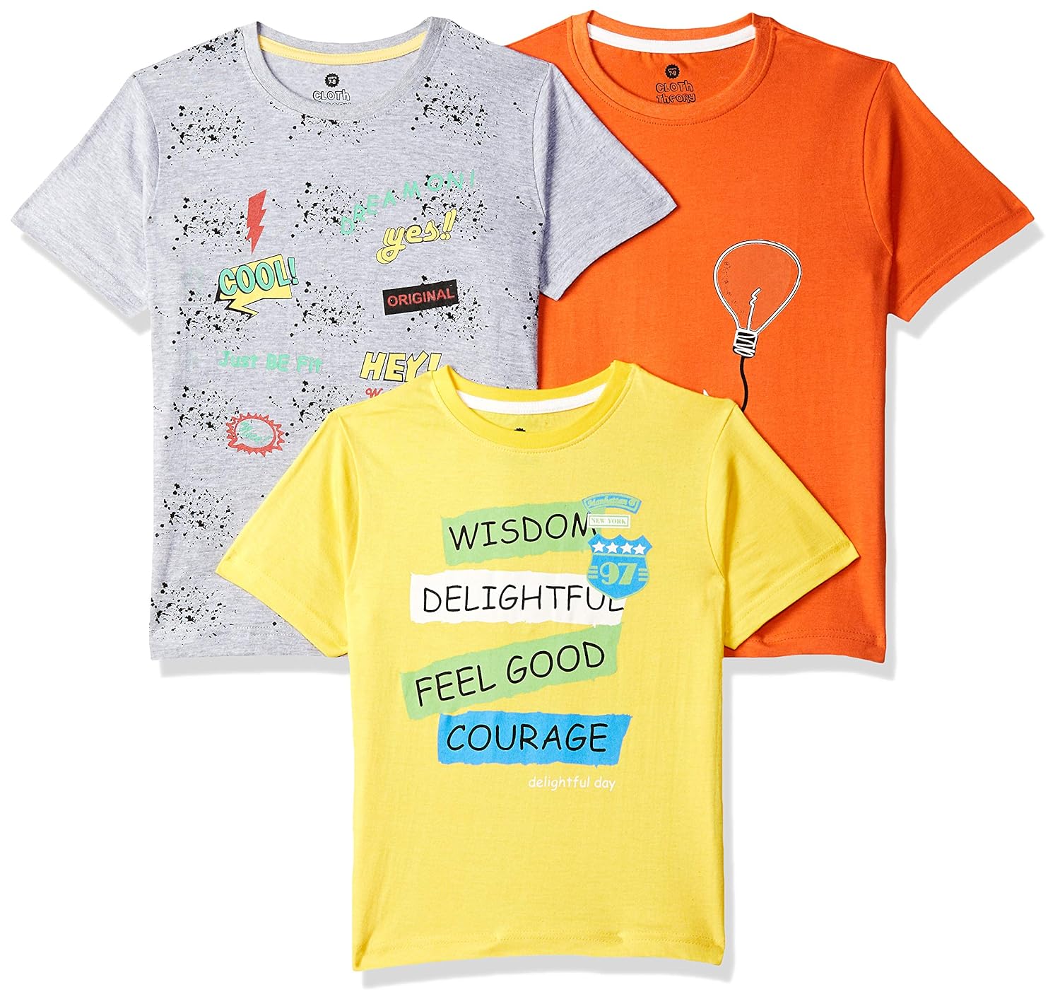 Cloth Theory Boy's Classic Fit T-Shirt (Pack of 3)