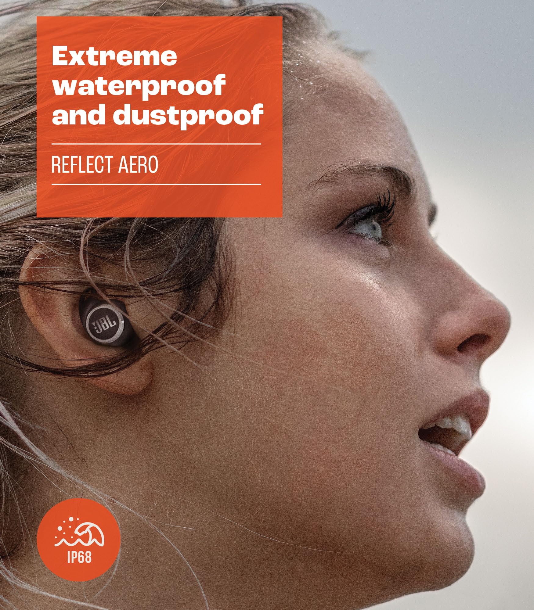 JBL Reflect Aero - True Wireless Noise Cancelling Active Earbuds, 6 mics for Perfect Calls with VoiceAware, Extreme dustproof & Waterproof, Comfortable, Secure fit, 24hr with Fast-Charging (Black)