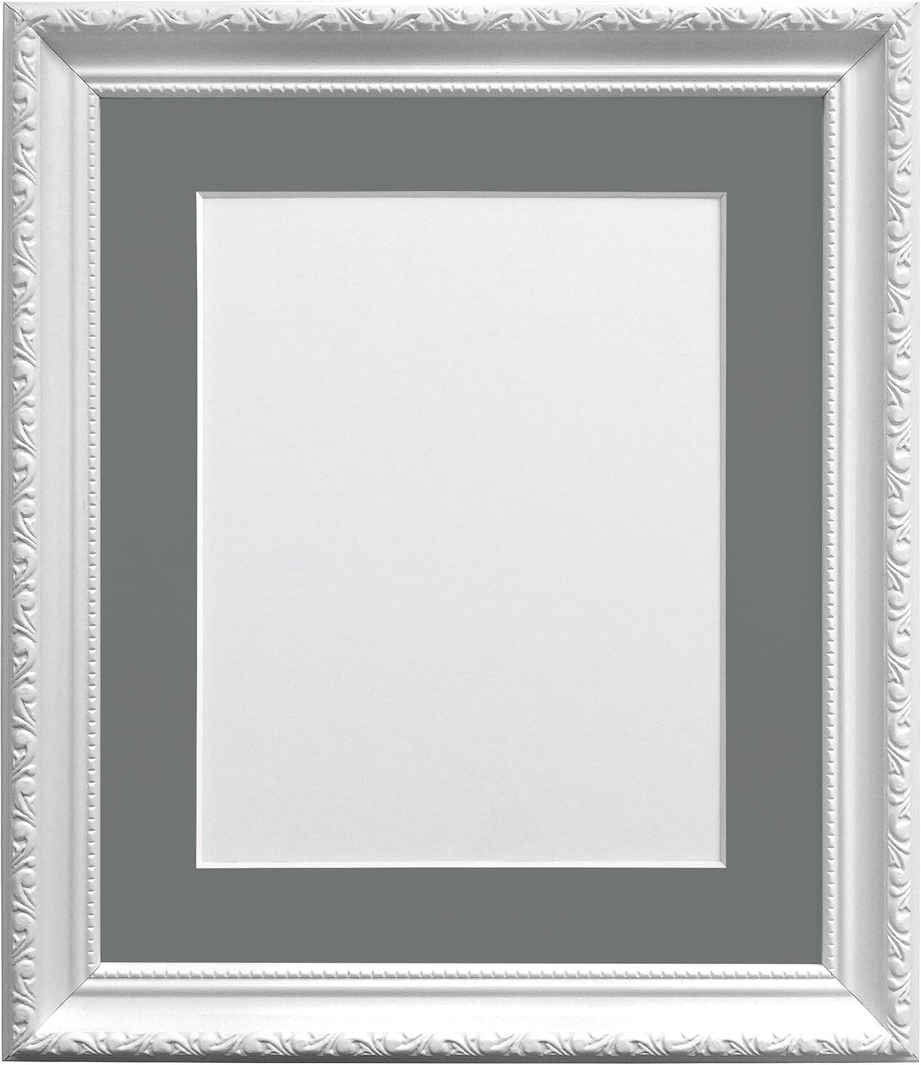 FRAMES BY POST AP3025WHITEFRAMEWITHDGREYMOUNTA3A4 Shabby