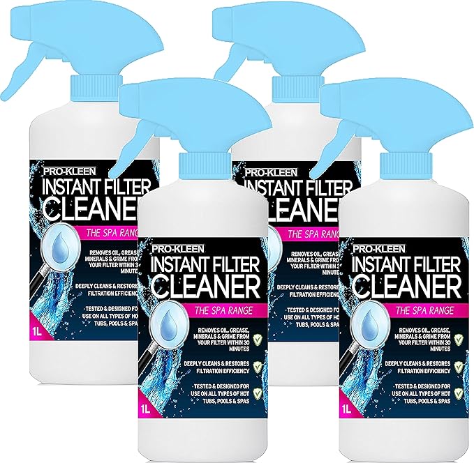 ProKleen Instant Hot Tub & Spa Filter Cleaner Spray (4 x 1L