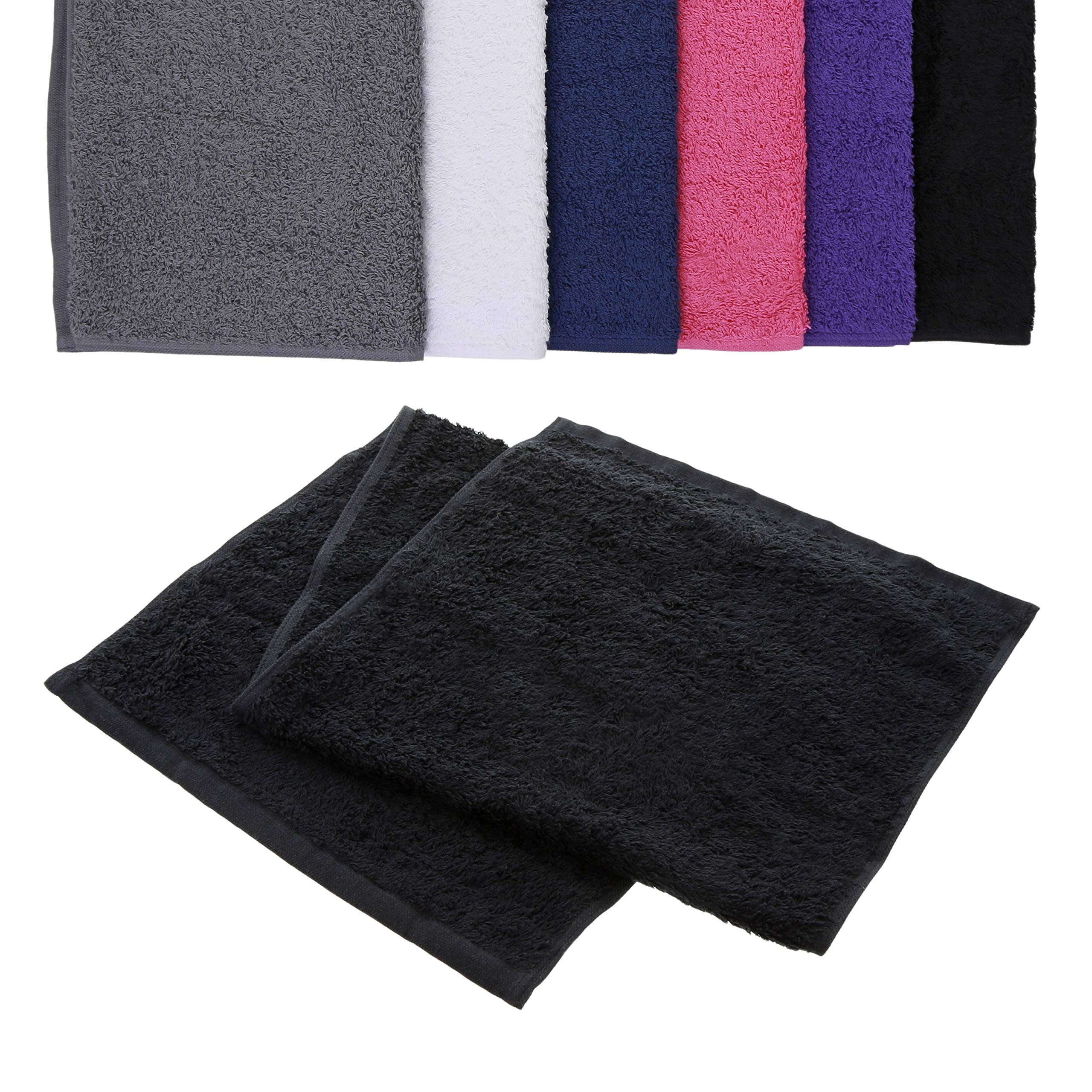 aztex 100% Cotton Deluxe Gym Towel, 30 x 90cm - Black — image 1