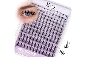 B&Q Fairy Lash Clusters Invisible Band 144PCS, Wispy Eyelash Clusters Manga False Eyelashes, C Curl Lash Cluster Natural Wet-