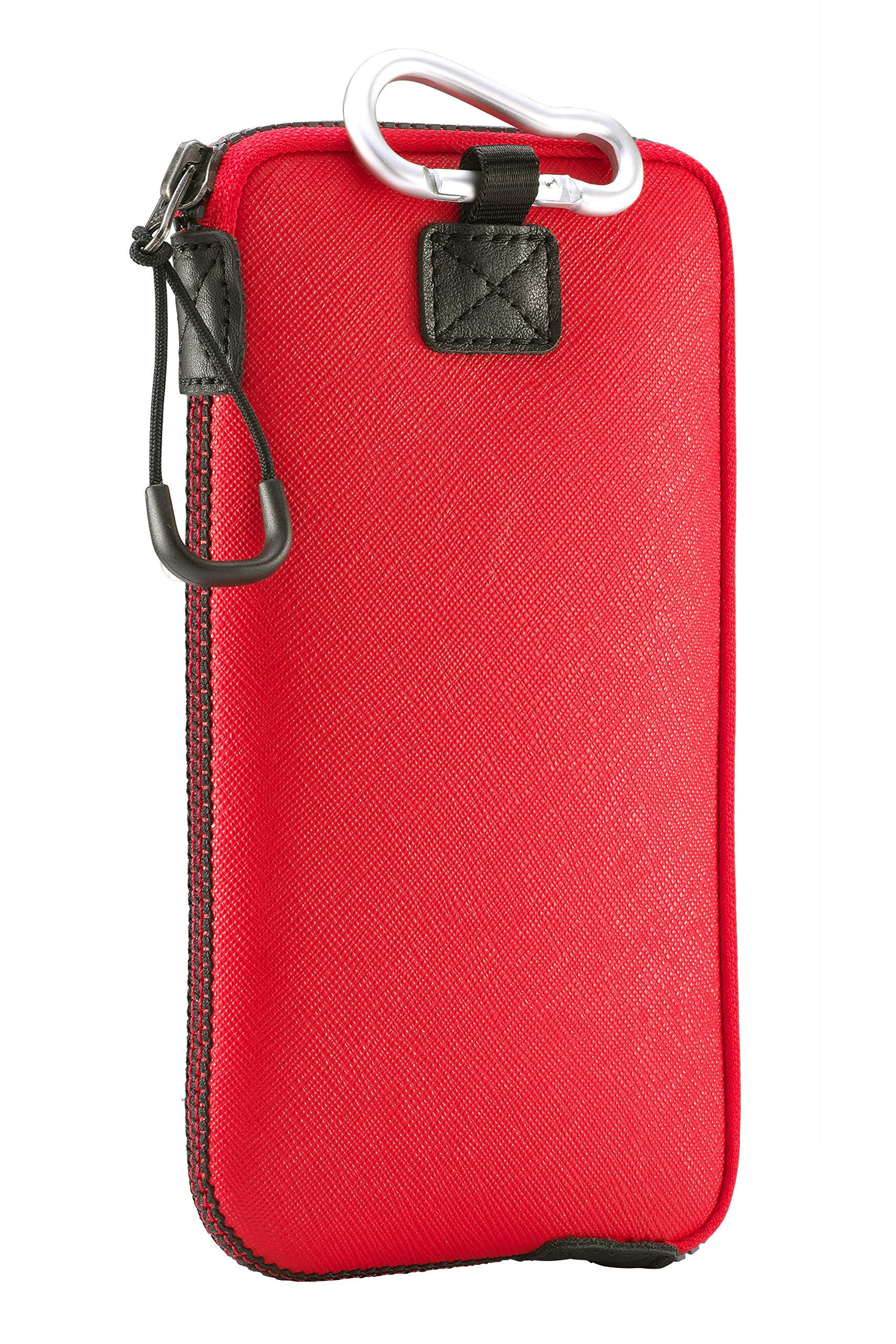 OneJoy Neoprene Cell Phone Pouch, Phone Wallet, Lightweight & Protective Mobile Phone Sleeves for iPhone & Samsung Durable Phone Bag, Zipper Opening with a Clip & Puller with Inner Pocket [Red]
