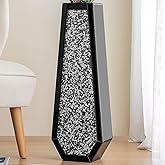 SHYFOY 30" Tall Floor Vase Black Crushed Diamond Tall Vases for Decor Living Room Floor Large Crystal Glass Decorative Floor Vase for Living Room Office Home Decor