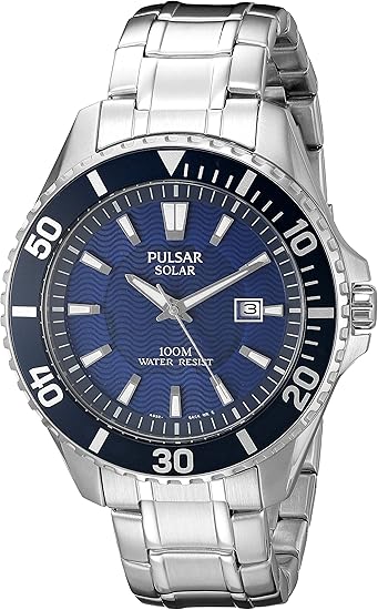 Amazon Com Pulsar Men S Px3067 Solar Dress Analog Display Japanese Quartz Silver Watch Watches