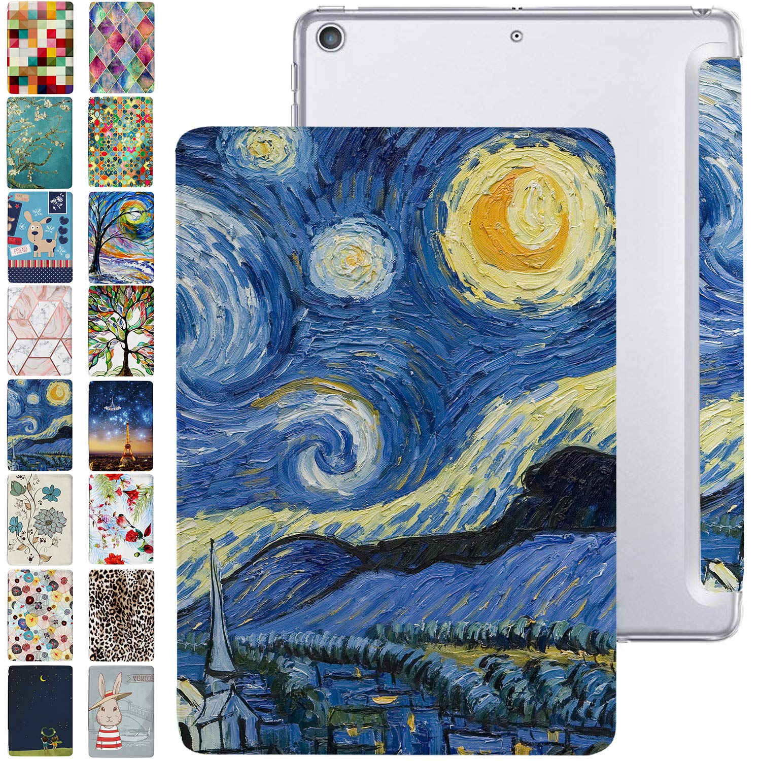 DuraSafe Cases for iPad 6th Gen 2018 5th Gen 2017 9.7 Inch [iPad 5th 6th ] A1893 A1954 A1822 A1823 MP252B/A MPGA2B/A MRM52B/A MR702B/A MR6Y2B/A Printed PC Clear Back Cover - Starry Night