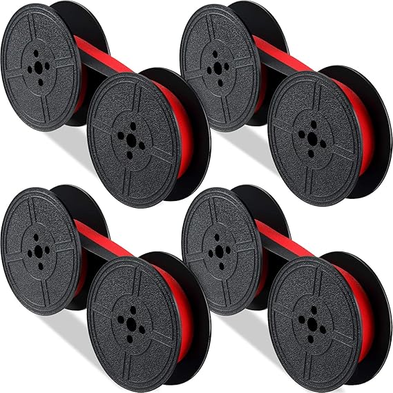 4 Pairs Typewriter Ribbon Twin Spool Typewriter Ribbons Black and Red