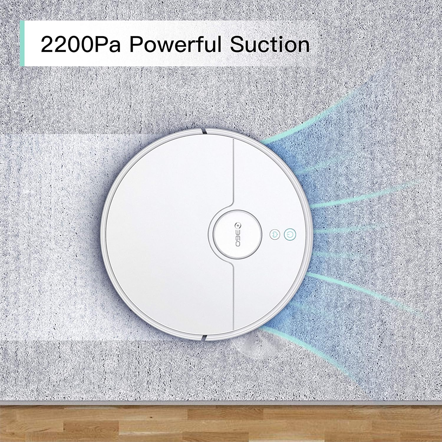 360 S5 Robot Vacuum Cleaner with Laser Mapping Technology, 2200Pa, Selective Room Cleaning, Schedule, Multi-Floor Mapping, No-Go Zones, Self Charge and Resume, Automatic Carpet Boost, Works with Alexa -