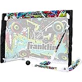 Franklin Sports NHL Kids Mini Hockey Set - Includes (1) Knee Hockey Goal, (2) Mini Sticks + (2) Foam Balls - Indoor Toy Youth Goal + Sticks Set - Graffiti