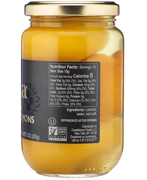 MINA PRESERVED LEMONS – 12.5 OUNCE, AUTHENTIC MOROCCAN PRESERVED LEMONS, IDEAL FOR TAGINE, COUSCOUS, SALADS, NON-GMO, VEGAN, KETO, KOSHER, GLUTEN FREE