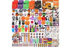 PLOUGVI 702PCS Halloween Party Favors Supplies Decorations - Trick or Treat Goodies Bag Fillers Stuffers - Halloween Toys for Classroom Prizes Gifts