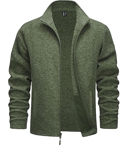 Premium Fleece Over Cardigan【S-M】【美品】 Men Full Zip Knitted Cardigan Slim Fit Fleece Lined Sweaters