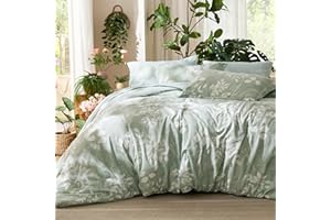 Bedsure Queen Comforter Set - 7 Pieces Floral Sage Green GentleSoft™ Bedding Sets, Queen Bed in a Bag with Botanical Flowers Winter Comforter, Sheets, Pillowcases & Shams