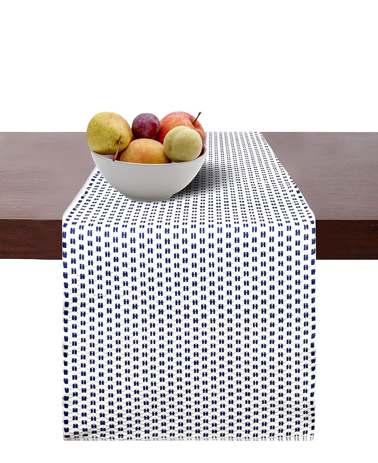 Best navy blue and white table runner and placemats