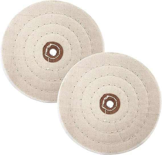 6 Inch Buffing Wheel for Bench Grinder, Set of 2, White Soft, Extra
