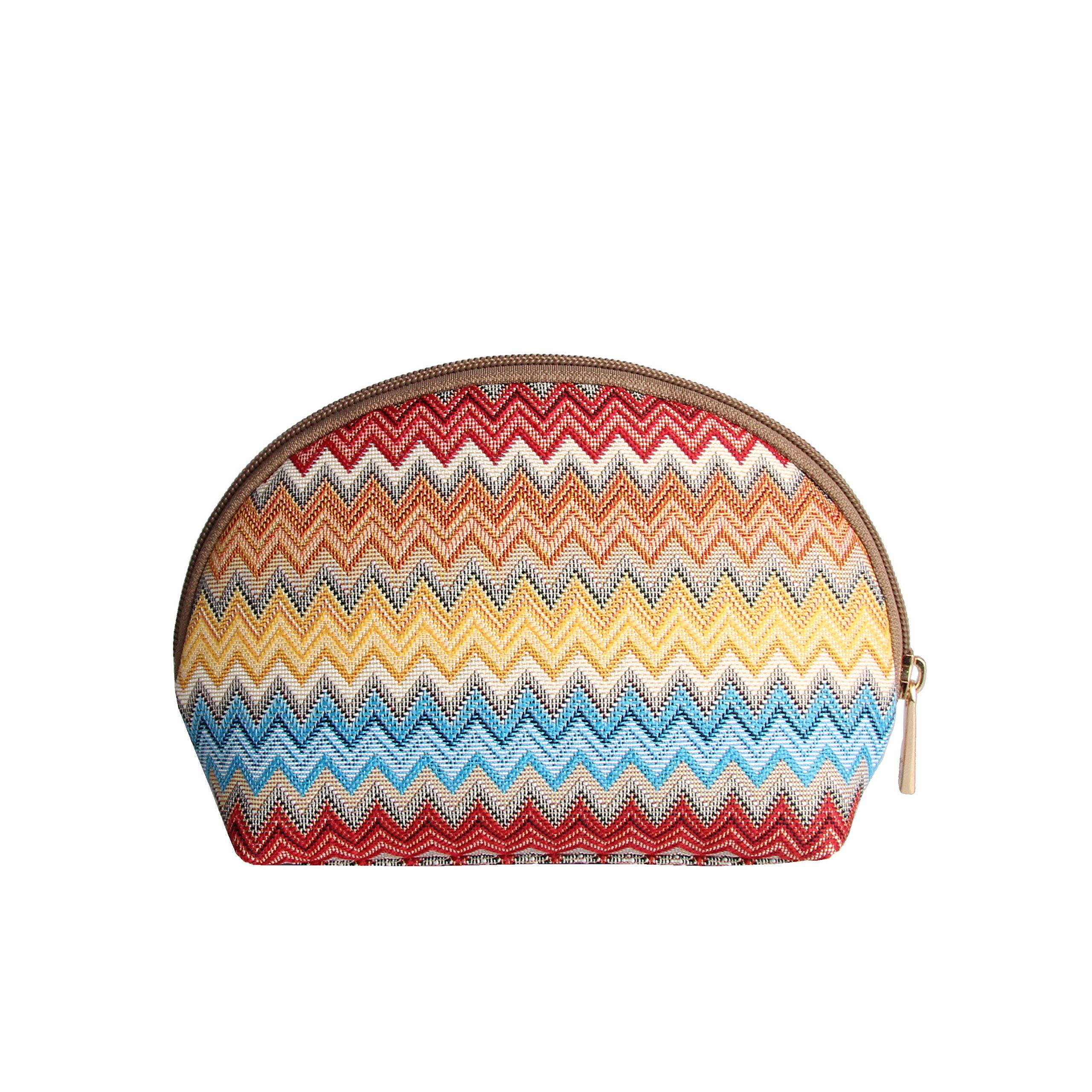 Signare Tapestry Cosmetic Bag Makeup Bag for Women with Fashion Pattern Design (Aztec, COSM-AZT)