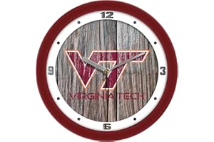 SunTime Virginia Tech Hokies - Weathered Wood Wall Clock
