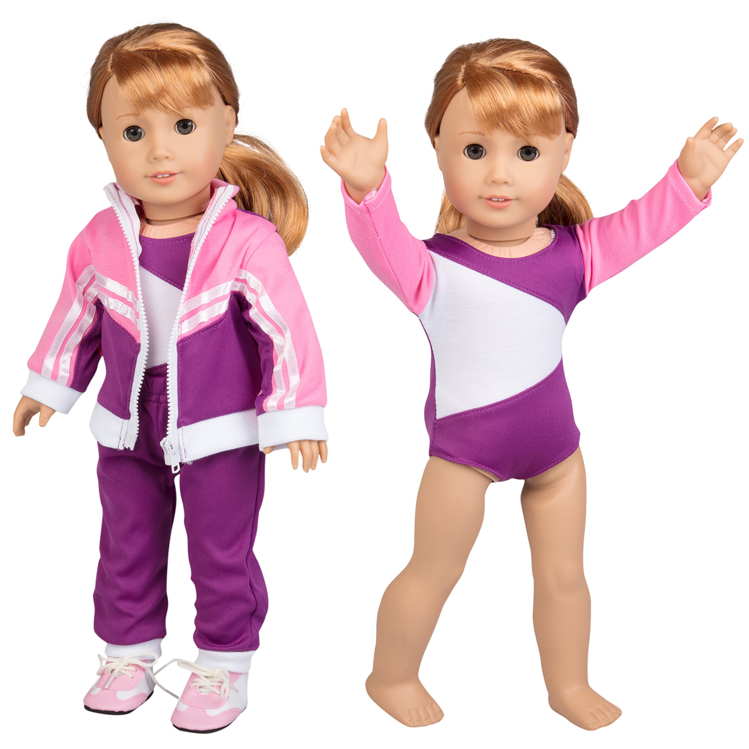 Gymnastics Outfit for American Girl Dolls 4 Piece Doll Outfit