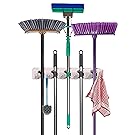 Mop and Broom Holder - Garden Tool Organizer - Wall Mounted Organizer - 5 Slots and 6 Hooks - Easy to Install - by Utopia Home