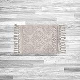Jean Pierre - Ricardo Bath Mat, Woven Fringe Bathroom Rugs, 100% Cotton, Premium Bathroom Decor - Measures 27" x 52" - Light Gray