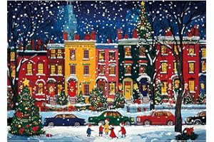 MINIWAN Christmas Street 1000 Piece Puzzle for Adults, Fun Puzzles for Adults 1000 Pieces with HD Print & Poster, 27.5 * 19.7 in Dust Free, for Gifts Halloween Christmas Family Games Lovers