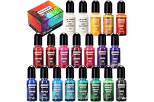 PICCASSIO Alcohol Ink Set - 20 Vibrant, Acid-Free, Fast-Drying, Permanent Colors for Epoxy Resin, Fluid Art Painting, Tumblers, Ceramic, Glass, Metal, and More - 20x10ml