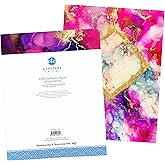 Alcohol Ink Paper - Non-Absorbent, Heavy Weight &amp; Tear Resistant - Forgiving - Many Inks Wipe Off Clean for Easy Reuse On White - Flexible Bright White EVO 11x14 Inch (10 Sheets)