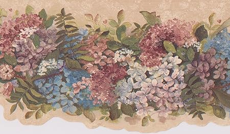 Téléchargement gratuit Images Bleu Rose Blanc Fleurs Sur Vine Beige Frise Papier Peint Motif dernière salutations