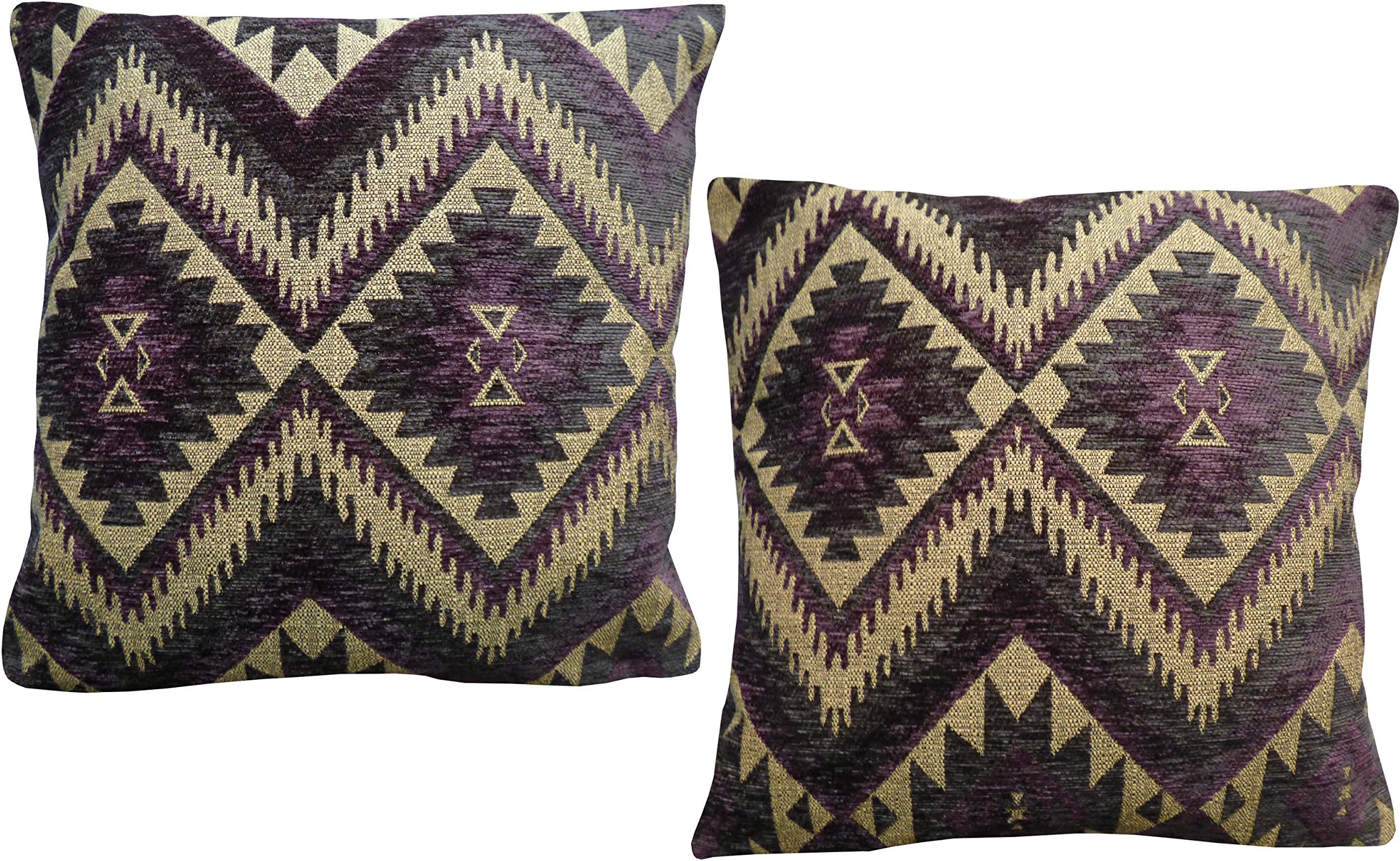 Pack of 2 Woven Design Cushion Covers Aztec Pattern
