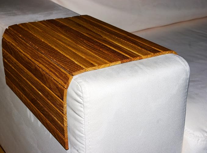 LAXLY Sofatablett 50 x 35 cm, eiche, Armlehnenschoner, Lehnenschoner aus Holz für Sofa, Couch und Sessel (Eiche, 50 x 35 cm)