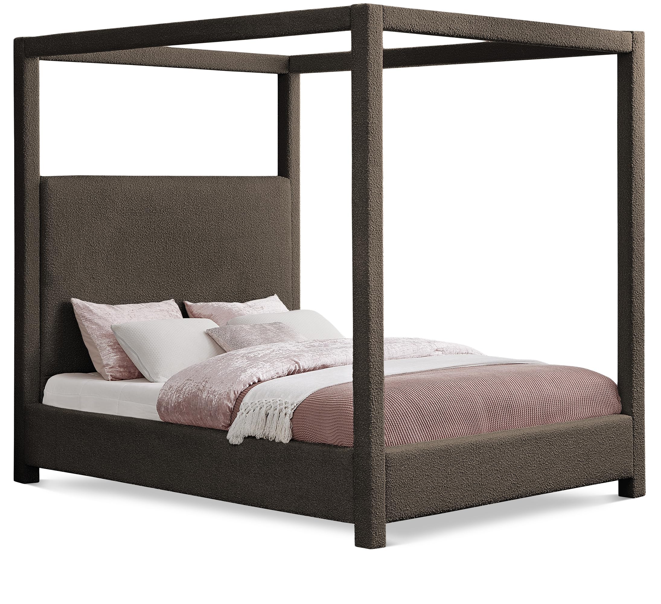 Photo 1 of **2 BOX SET**WILL NEED TRUCK FOR PICK UP **
Meridian Furniture EdenBrown-K Eden Collection Modern | Contemporary King Bed with Rich Brown Boucle Fabric, Canopy Bed, 83" W x 87.5" D x 79" H, Brown, King