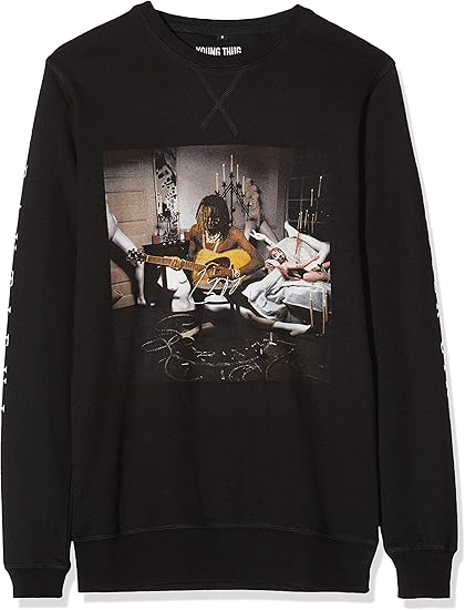 Amazon Com Merchcode Men S Young Thug Album Cover Crewneck Black