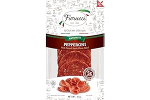 Fiorucci All Natural X-Large Pepperoni, Nitrite & Antibiotic Free Pork, 5g of Protein, 4 ounce, Pack of 12
