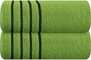 MyOwn Cotton 2 Pack Oversized Bath Sheet 35 x 70, Large Bath Sheet, Ultra Absorbent, Compact, Eco-Friendly and 100% Recyclable, Quick Drying and Lightweight Towel - Kiwi Green