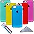 iPhone SE 5s 5 Case, Wisdompro 5 Pack Bundle of Clear Jelly Colorful Soft TPU GEL Protective Case Covers (Blue, Aqua Blue, Hot Pink, Yellow, Red) for Apple iPhone 5/5s/SE