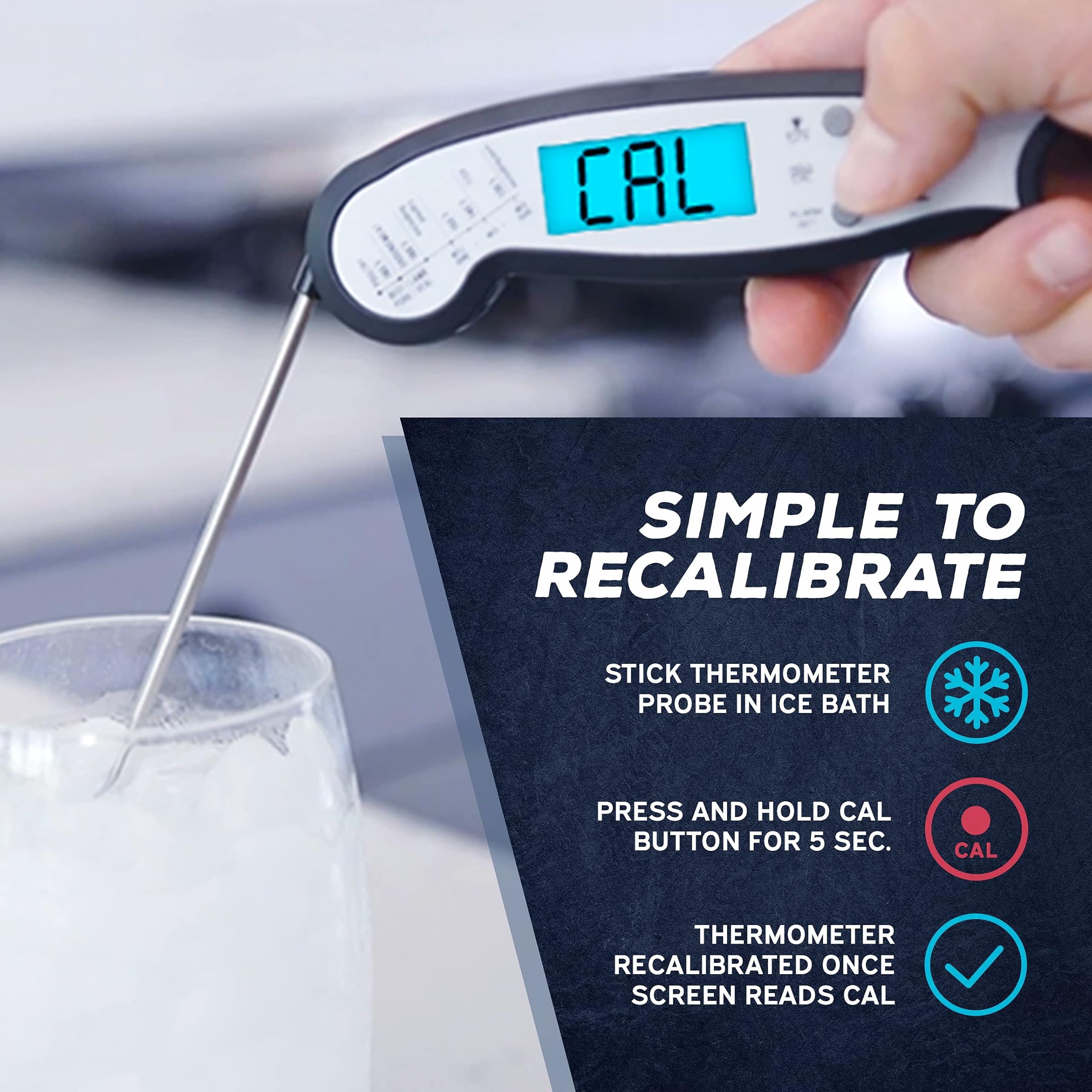 Kizen Instant Read Meat Thermometer - Best Waterproof Ultra Fast Thermometer with Backlight & Adjustable Function, Kizen Digital Food Thermometer for Kitchen, Outdoor, Cooking, BBQ, Grilling!