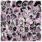 50PCS Dark Pink Goth Stickers | Waterproof Gothic Stickers for Laptop Scrapbook Suitcase Skateboard Snowboard Luggage