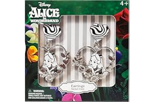 LUV HER Disney Alice in Wonderland Earrings Gift Sets - Floral Dangle - Hypoallergenic Nickel-Free - Ideal Gifts for Girls' Parties, Costumes Ages 4+