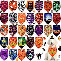 Amazon.com : 30 Pcs Halloween Dog Bandanas Bulk for Dogs Halloween ...