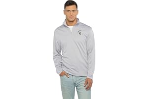 Vantage Apparel Men's Standard Collegiate Micro Mesh Performance Gray 1/4 Zip Pullover