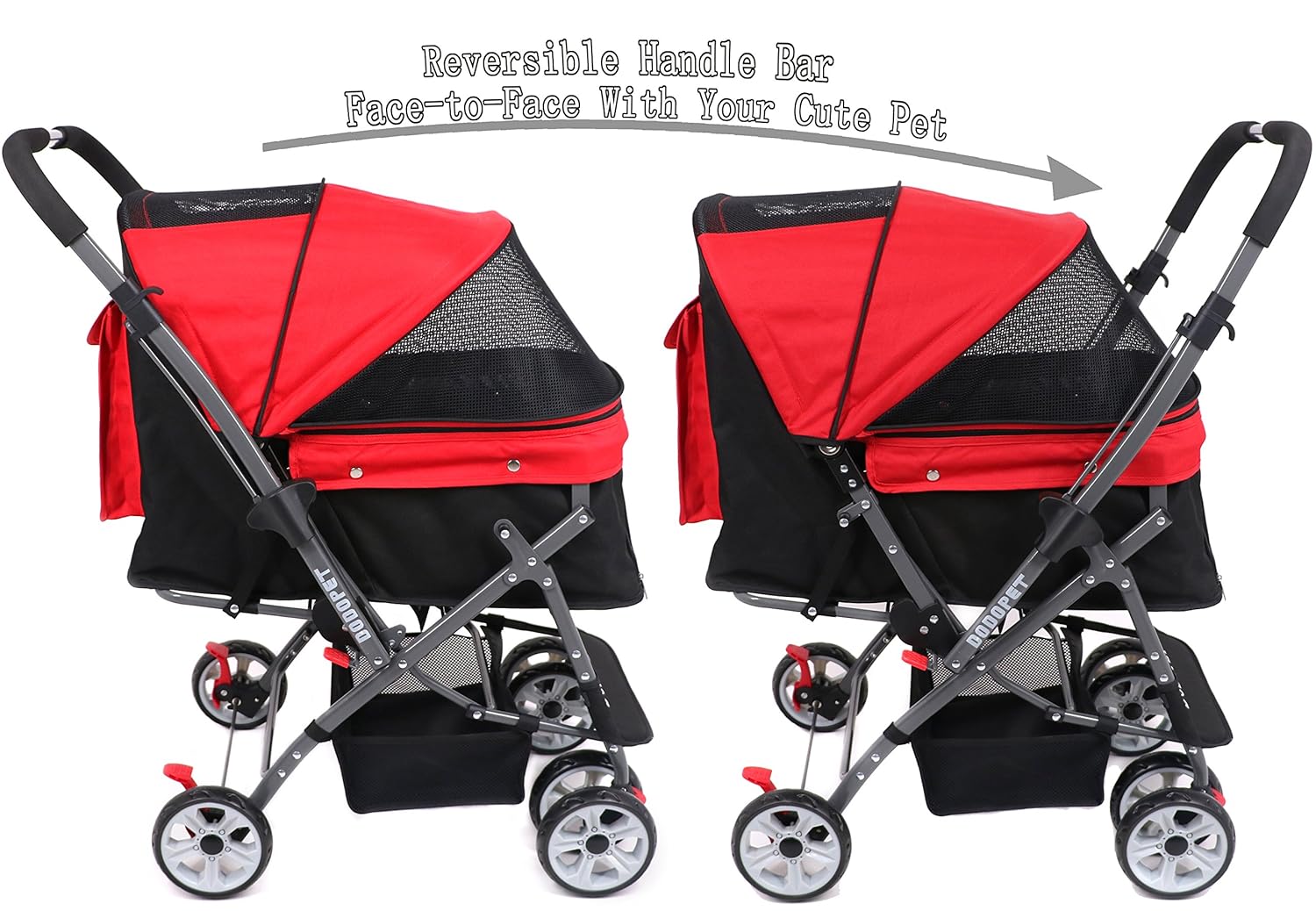 dog stroller reversible handle