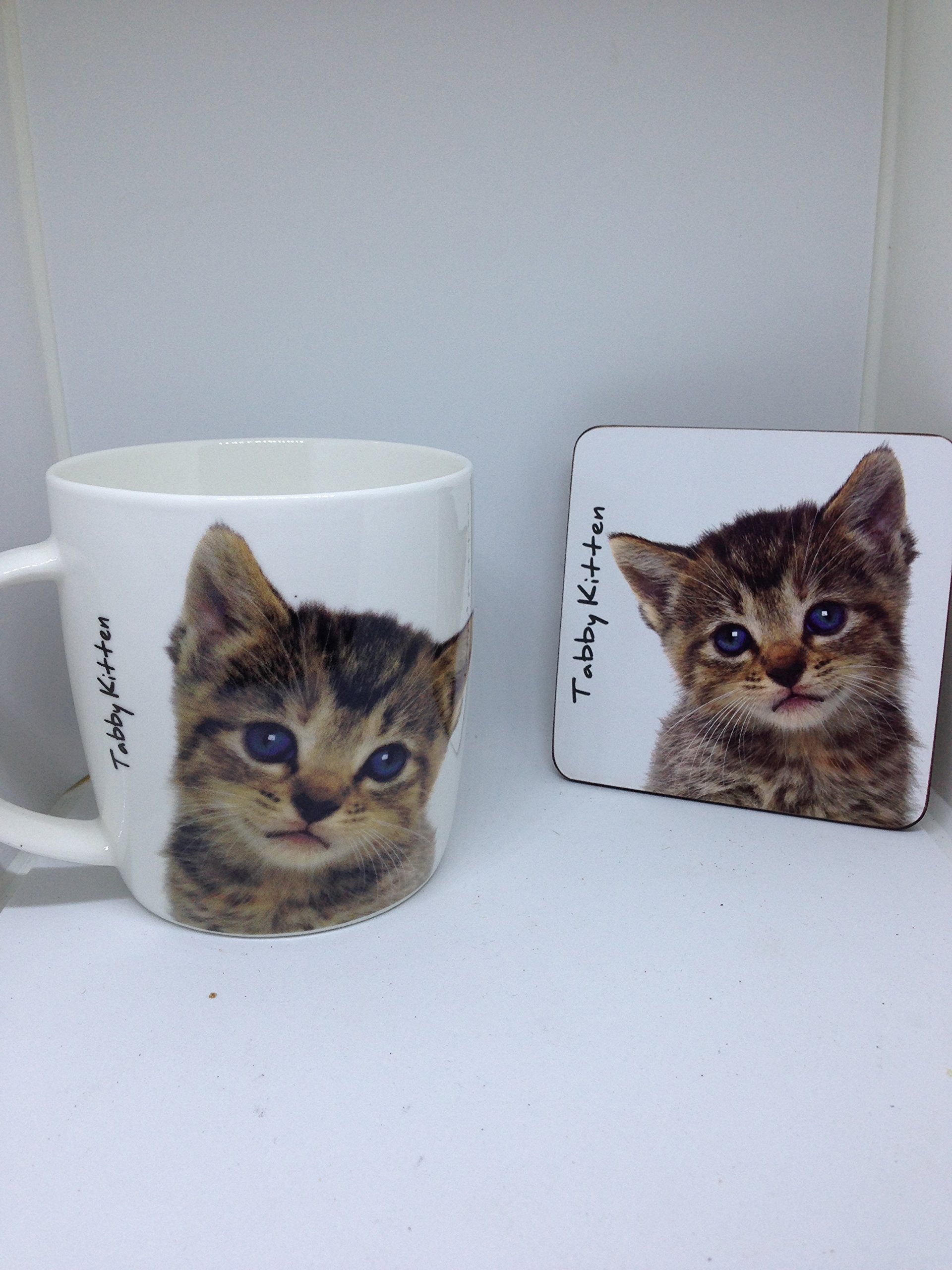 Tabby kitten Mug and coaster set