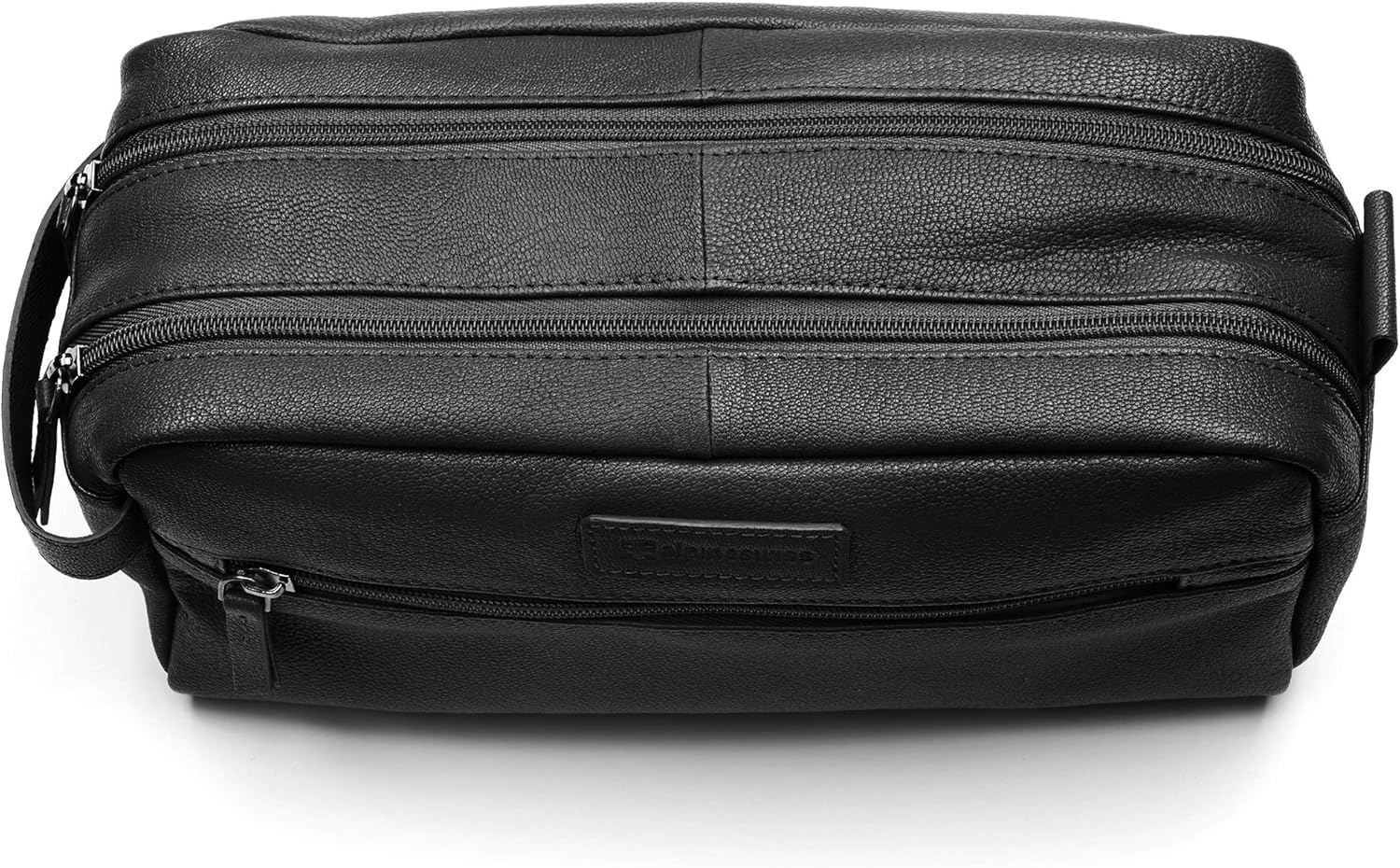 Alpine Swiss Sedona Toiletry Bag Genuine Leather Shaving Kit Dopp Kit Travel Case Black: Clothing