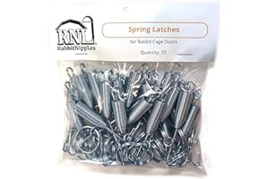 RABBITNIPPLES.COM RNL RabbitNippLes Spring Latches for Rabbit Cage Doors 4 inch Springs (25 Pack) 25SL4