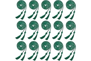 Rcanedny 15 Pieces Graduation Honor Cord Braided Honor Cords with Tassels for Graduation Students (Green)